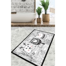 Chilai Home Three Bears Banyo Halısı Djt 70X120 cm Banyo Halısı,banyo Paspası Yıkanabilir Kaymaz Taban Garantili
