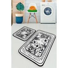 Chilai Home Singleflo 2'li Set Banyo Halısı Yıkanabilir Kaymaz Taban Paspas Klozet Takımı Djtbanyo