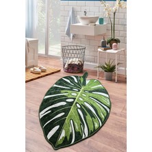 Chilai Home Lapel Yeşil 80x120 cm Kaymaz Tabanlı Banyo Halısı Kadifemsi Üst Yüzey