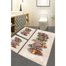 Chilai Home Rovny 3 Lü Set Banyo Halısı Djt