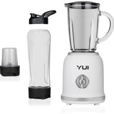 Yui M18 3 In 1 Kişisel Smoothie Retro Blender -Öğütücü-Cam Doğrayıcı Beyaz