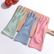 Zhuxi Shop B Mavi 3 Çift Tarzı M Boyutu Ev Yıkama Eldiveni Erkek ve Kadın Su Geçirmez Ekstra Kalın Dayanıklı Mevsimler Mutfak Çamaşır Lastik Ince Süt Temizliği (Yurt Dışından)