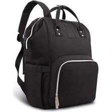 Anne Bebek Bakım Sırt Çantası Pullu Termoslu Sıvı Geçirmez Puset Askı Aparatlı Siyah