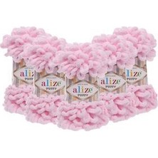 Alize El Örgü Ipliği 5'li Paket 31 Bebe Pembe 100 Gr Polyester Malzeme ile Yumuşak Örgü İpi