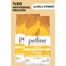 Petline Tavuklu Yetişkin Kedi Maması 3kg (2x 1,5 Kg) - Delicate