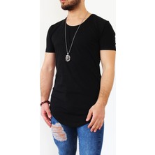 Boldy Erkek Long Fit Tişört - Long Tişört - Long Kesim Tişört - Oval Kesim Long Tişört - Uzun Kesim Erkek Tişört - Erkek Longline Tişört