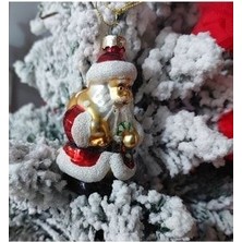 2 Adet 10 cm Mini Cam Noel Baba Yılbaşı Agac Süsü