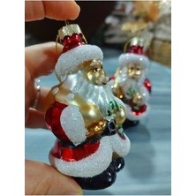 2 Adet 10 cm Mini Cam Noel Baba Yılbaşı Agac Süsü