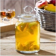2 Li Kıtchen Kavanoz Plastik Contalı Cam Kapaklı 1.5 Litre 12X22 CM-98673
