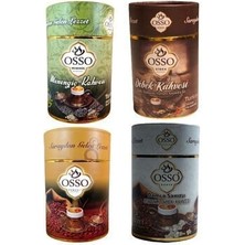 Osso 4'lü Silindir Kutu Set Osmanlı-Dibek-Menengiç-Damla Sakızlı Dibek Kahvesi 4X200GR