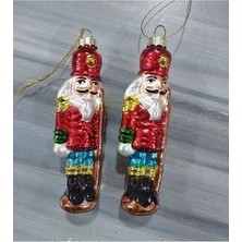 2 Adet 12  cm  Cam Kurşunasker Yılbaşı Ağaç Süsü- Findikkiran Yılbaşı Süsü-