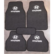 Hyundai Accent Blue Logolu Füme Halı Paspas Çift Kat