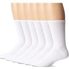 Fitilli Beyaz Unisex Soket Tenis Çorap 6'lü Ekonomik Paket