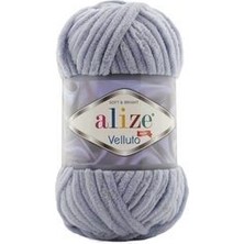 Alize Velluto Kadife El Örgü İpliği 100 gr Koyu Gri Renk ve Polyester Malzeme ile Rahat Kullanım