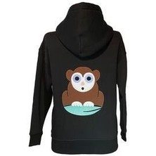 Çocuk Tarsier Dürbünlü Kapüşonlu Sweatshirt ( Siyah )