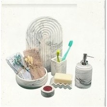 Marble Serisi Havluluk ve Sivi Sabunluk Banyo Seti