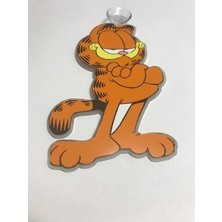Garfield Vantuzlu Pleksi Cam Süsü - Garfield Cam Süsü - Garfield Pleksi