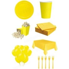 Parti Set Karton Tabak Karton Bardak Çatal/kaşık Kullan At Masa Örtüsü Mısır Kutusu Balon Peçete