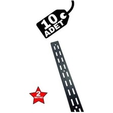 Raf Mağaza Konik Dikme Çift Sıra Delikli ve Geniş Siyah