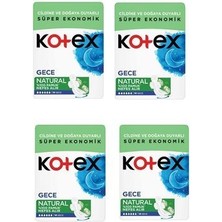 Kotex Gece Natürel 4X 14 Adet Nefes Alabilen Yüzey ile Süper Ekonomik Hijyenik Ped