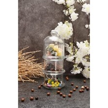 96986 3 Katlı Villa Patisserie Kapaklı Servis Kasesi, Sunumluk Drajelik Orta Boy