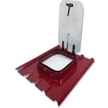Trapez Amortisörlü Kırmızı Çatı Çıkış Kapağı