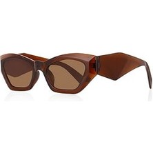 Yeni Trend Vintage Güneş Gözlüğü Kahve Parlak 1040