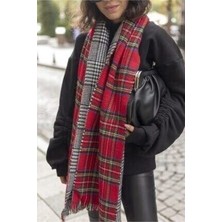 Kırmızı Çift Taraflı Iskoç Şal Atkı Çift Taraflı Iskoç Atkı