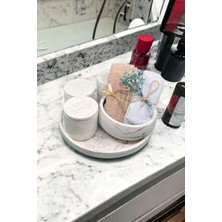 Marble Serisi Havluluk ve Organizerli Beton Banyo Seti