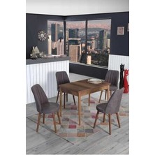 4 Kişilik Sabit Masa Sandalye Takımı 70X110 cm Mutfak Masası Takımı Yemek Masası Masa Takımı