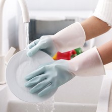 No.6 Stili S Beden Kadınlar Için Suya Dayanıklı Plastik Kauçuk Eldivenler Temizlik Mutfak Bulaşık Çamaşır Yıkama Ev Eldivenleri (Yurt Dışından)