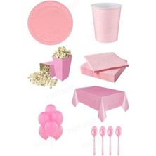 Parti Set Karton Tabak Karton Bardak Çatal/kaşık Kullan At Masa Örtüsü Mısır Kutusu Balon Peçete