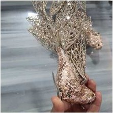 Yılbaşı Süsü Rose Kuş 2 Adet, Yapay Kuş, Noel, Yılbaşı, Ağaç Süsü, Dekor