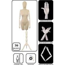 36 Beden Ahşap Kollu Pantolon Giyebilen Terzi Mankeni Vitrin Mankeni