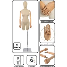 36 Beden Ahşap Kollu Pantolon Giyebilen Terzi Mankeni Vitrin Mankeni