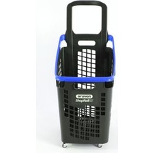 Tekerlekli Market Sepeti Tekerlekli Alışveriş Sepeti 65 L Mavi