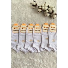 Dündar Kokulu Bambu Kadın Patik Çorap Düz Desenli 6'lı Paket Beyaz Renk Dokuma Özellikli
