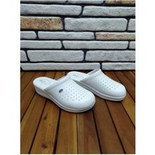 Gezer Ortopedik Unisex Beyaz Sabo Terlik Aşçı Hemşire Hastane Doktor Kullanımı İçin Rahat