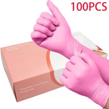 Pembe 20 Adet Eldiven Tarzı Xl Boyutu Mutfak Kullanımı Için Güçlü Tek Kullanımlık Pembe Nitril Eldivenler Pvc Antistatik Lateks Ücretsiz Dövme Mekanik Iş Eldivenleri (Yurt Dışından)