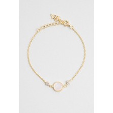 Ikonik Sedef 18 Ayar Sarı Altın Kaplama 19 cm Gümüş Bileklik