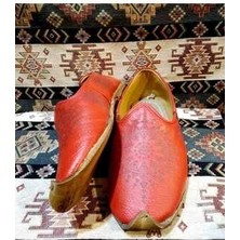 Yemeni (Çarık), Lazerli Mdel, Osmanlı Yemeni Dünyası, Deri Yemeni, Kırmızı Renk.