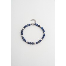 Lapis Taşlı 21 cm Çelik Erkek Bileklik