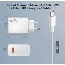 Type-C 67W (Watt) Hızlı Şarj Aleti Adaptörü Kablo (Set )