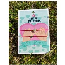 Best Friends Ikili Ip Bileklik Seti - Yakın Arkadaş Ikili Bileklik Incili ve Kalpli