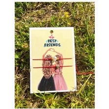 Best Friends Ikili Ip Bileklik Seti - Yakın Arkadaş Ikili Bileklik Incili ve Kalpli