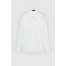 D'S Damat Ds Damat Slim Fit Beyaz Düz Smokin Gömlek 4HSS2DY05281M