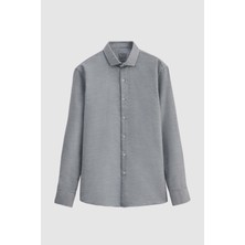 Twn Slim Fit Siyah Armürlü Gömlek 3EF0224562881