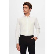 D'S Damat Ds Damat Regular Fit Beyaz Düz Nano Care Gömlek 4HE02SG00299M