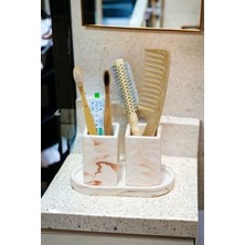 Banyo Seti Turuncu Tepsili Diş Fırçalık, Diş Macunluk, Makyaj Organizeri,banyo Takım