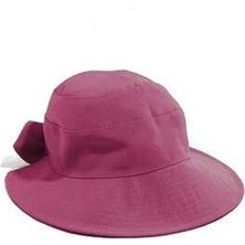 Zoe3 Style Kadın BRDY Fuşya Keten Fiyonk Detaylı Şapka